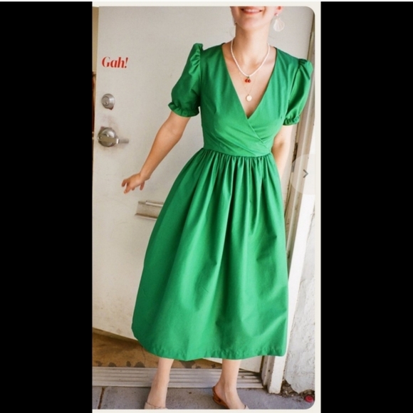 Lisa Says Gah Midi Emerald Green Dress - Picture 2 of 6